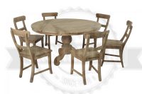 Ronde teak tafel 140cm + 6 stoelen