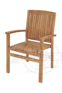 Teak stapelstoel