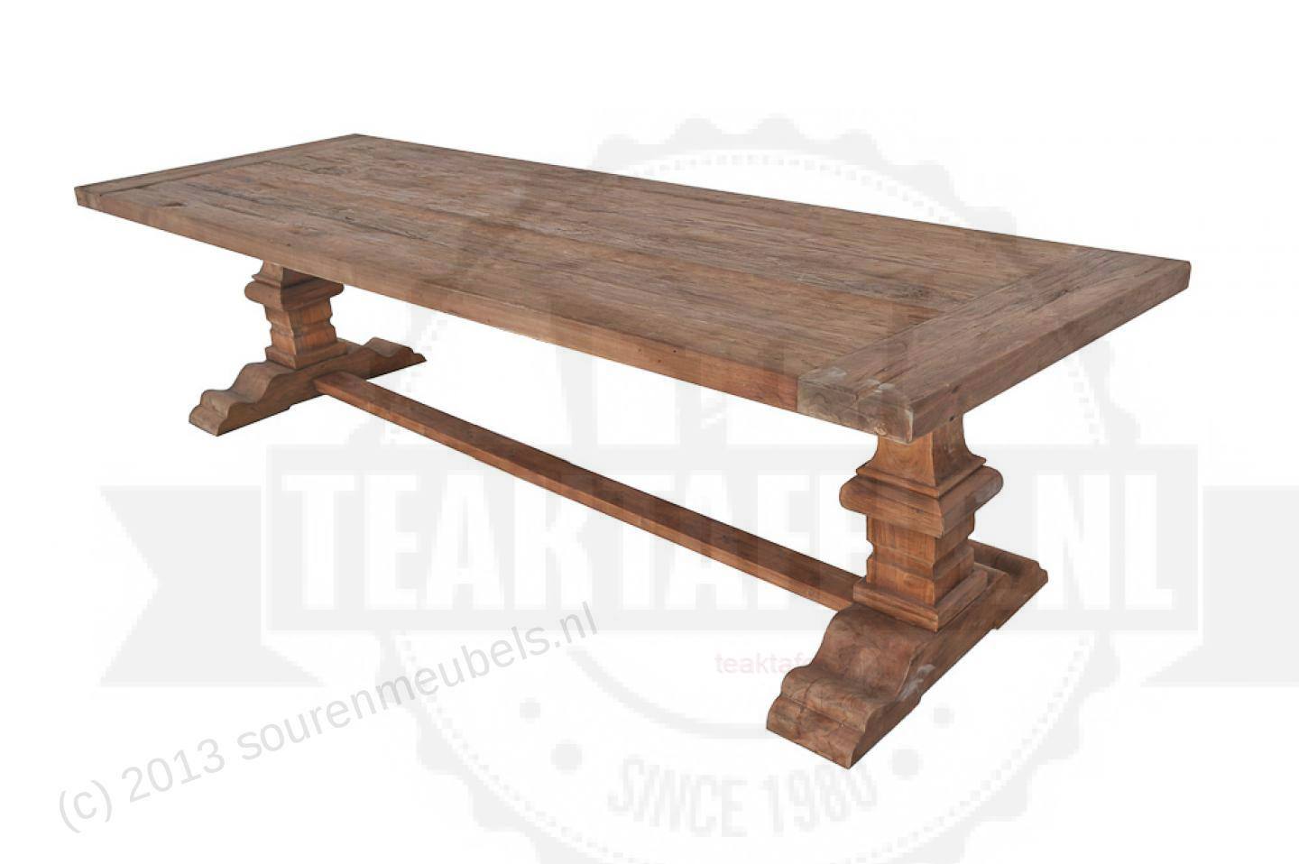 Teak kloostertafel 300x100cm
